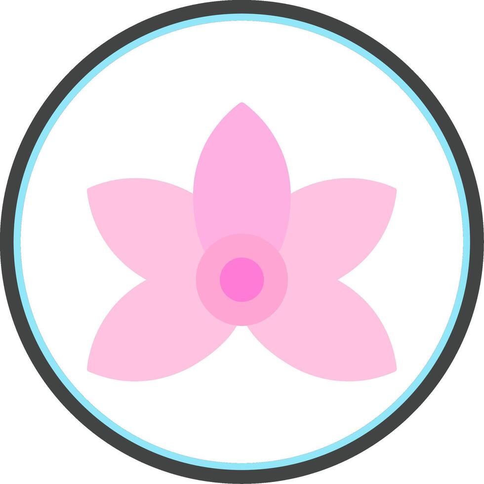 Lily Flat Circle Icon vector