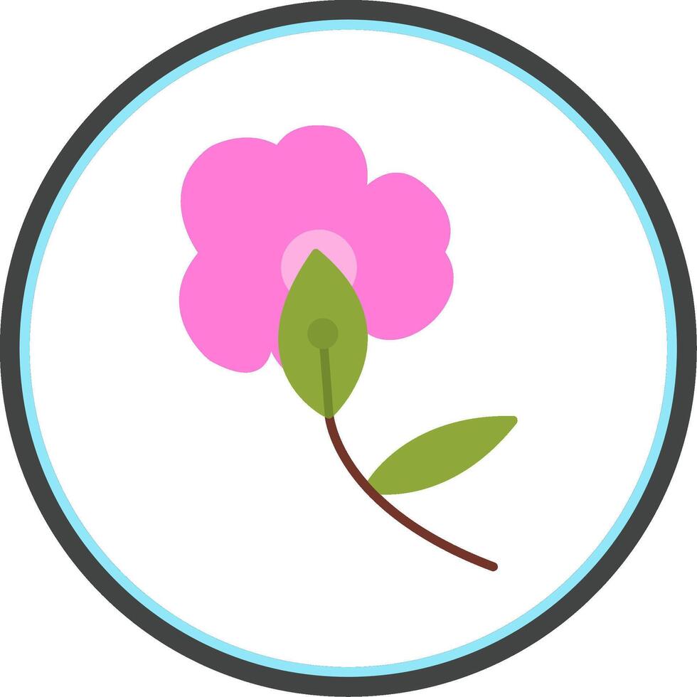 orquídea plano circulo icono vector