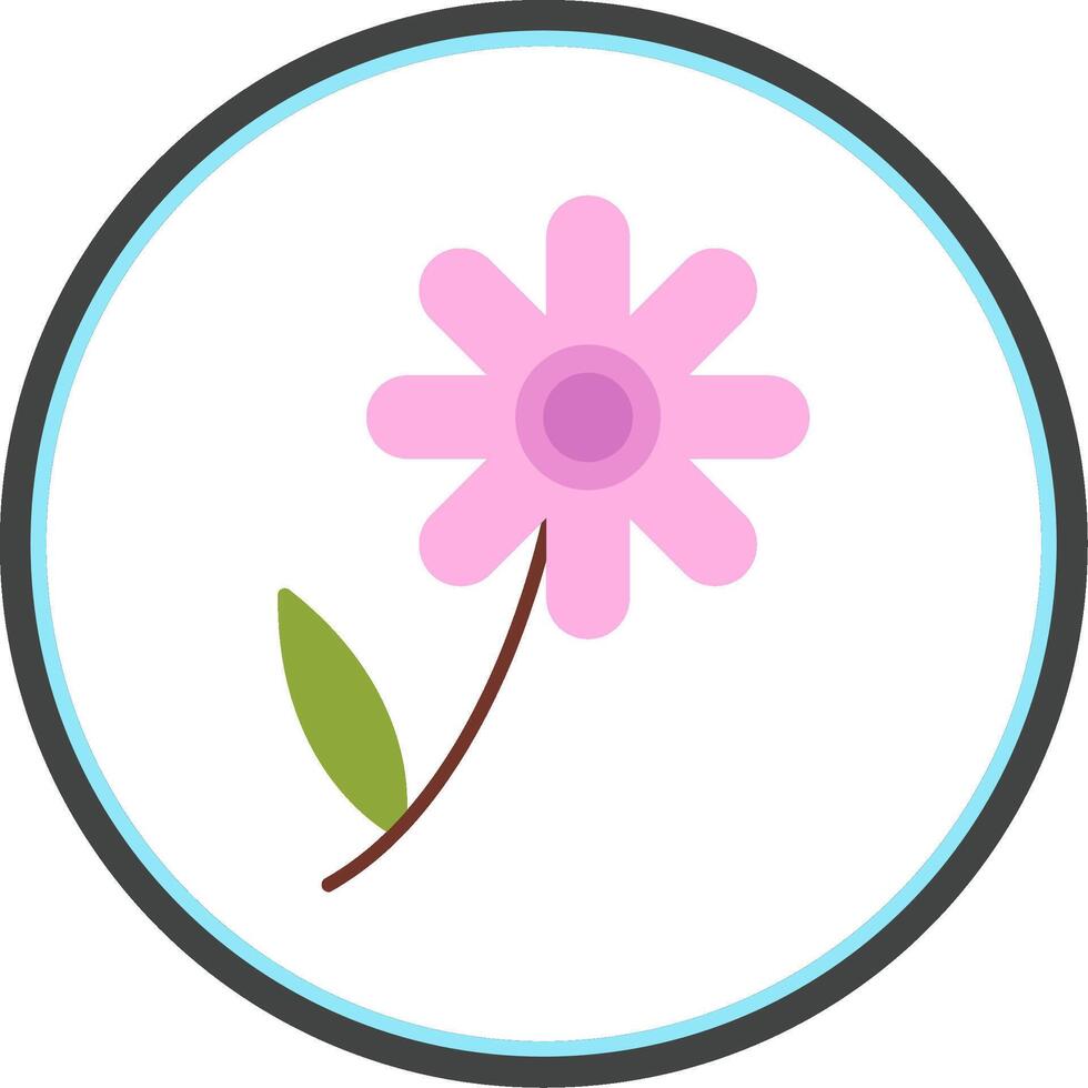 Chamomile Flat Circle Icon vector