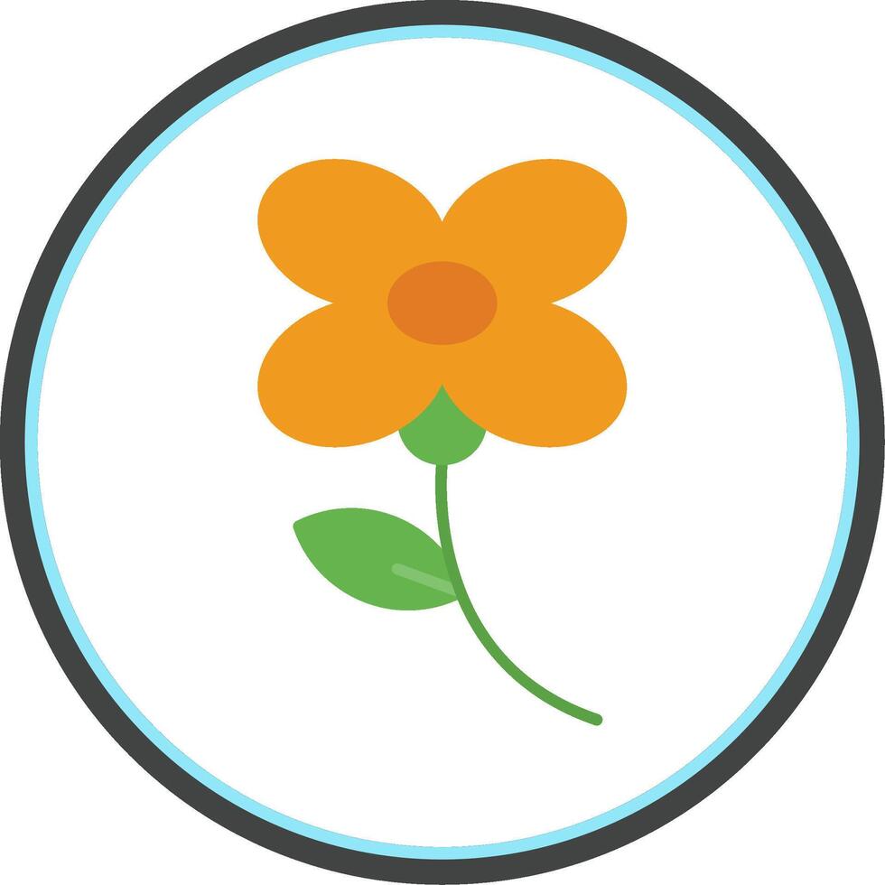 Safflower Flat Circle Icon vector