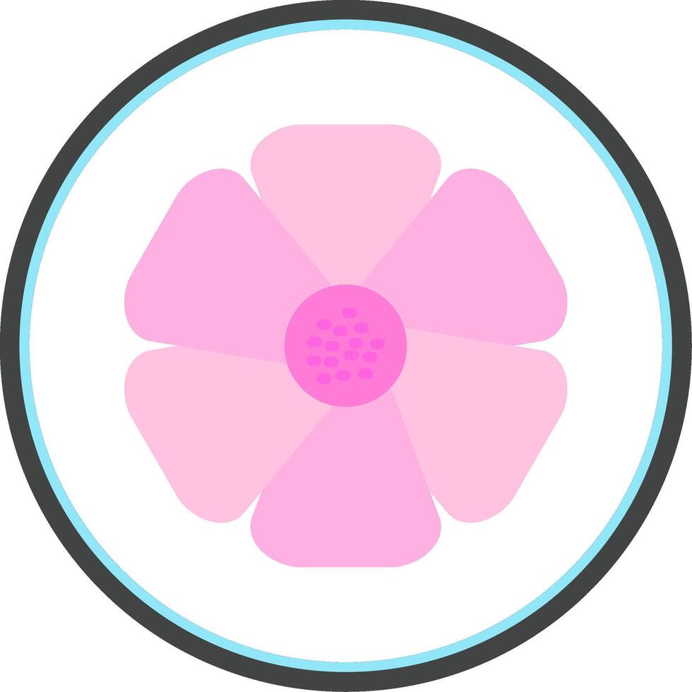 Hibiscus Flat Circle Icon vector