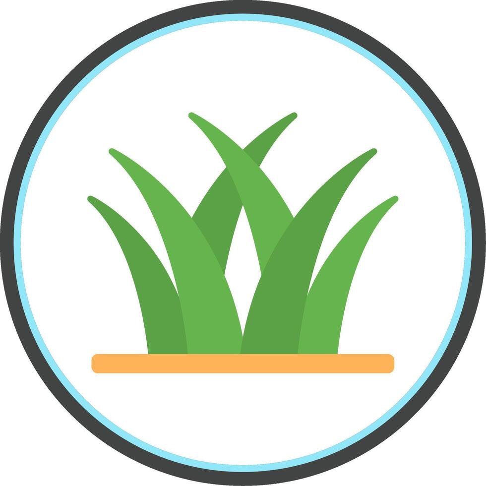 Grass Flat Circle Icon vector