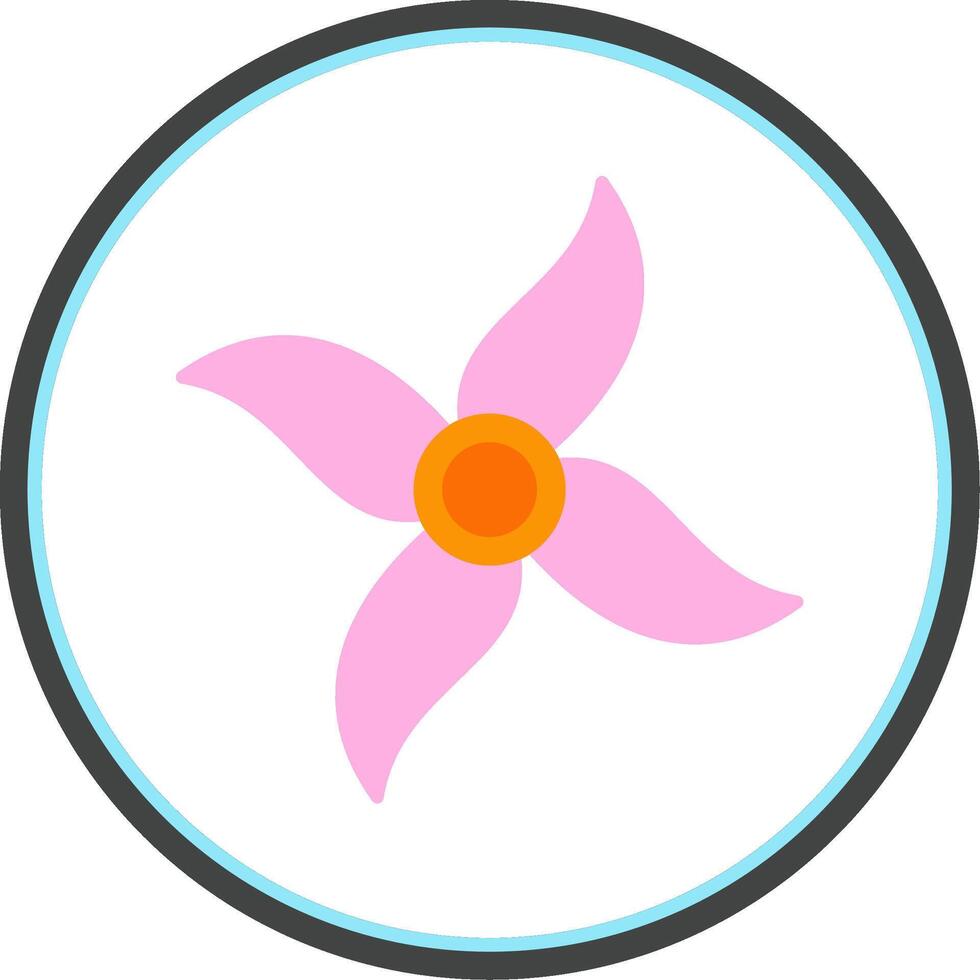 Ixora Flat Circle Icon vector