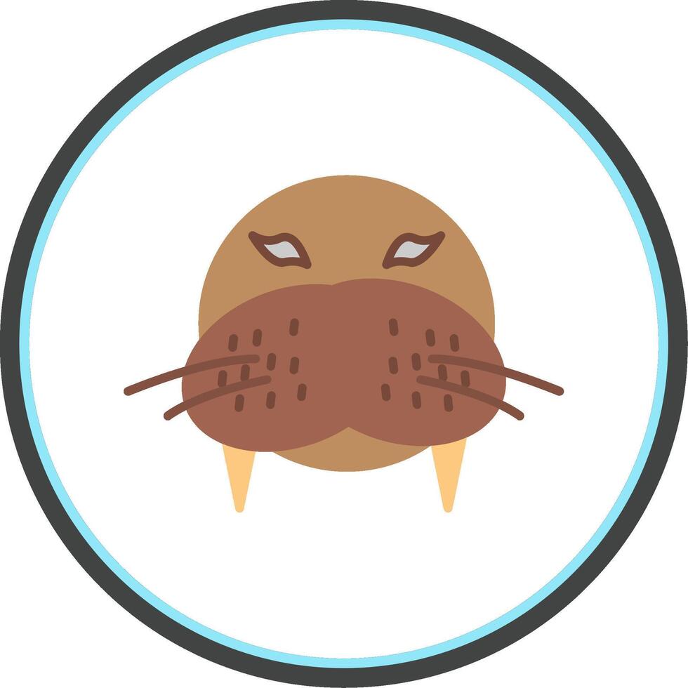 Walrus Flat Circle Icon vector
