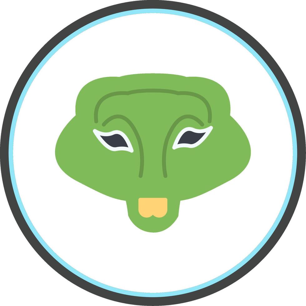 Crocodile Flat Circle Icon vector