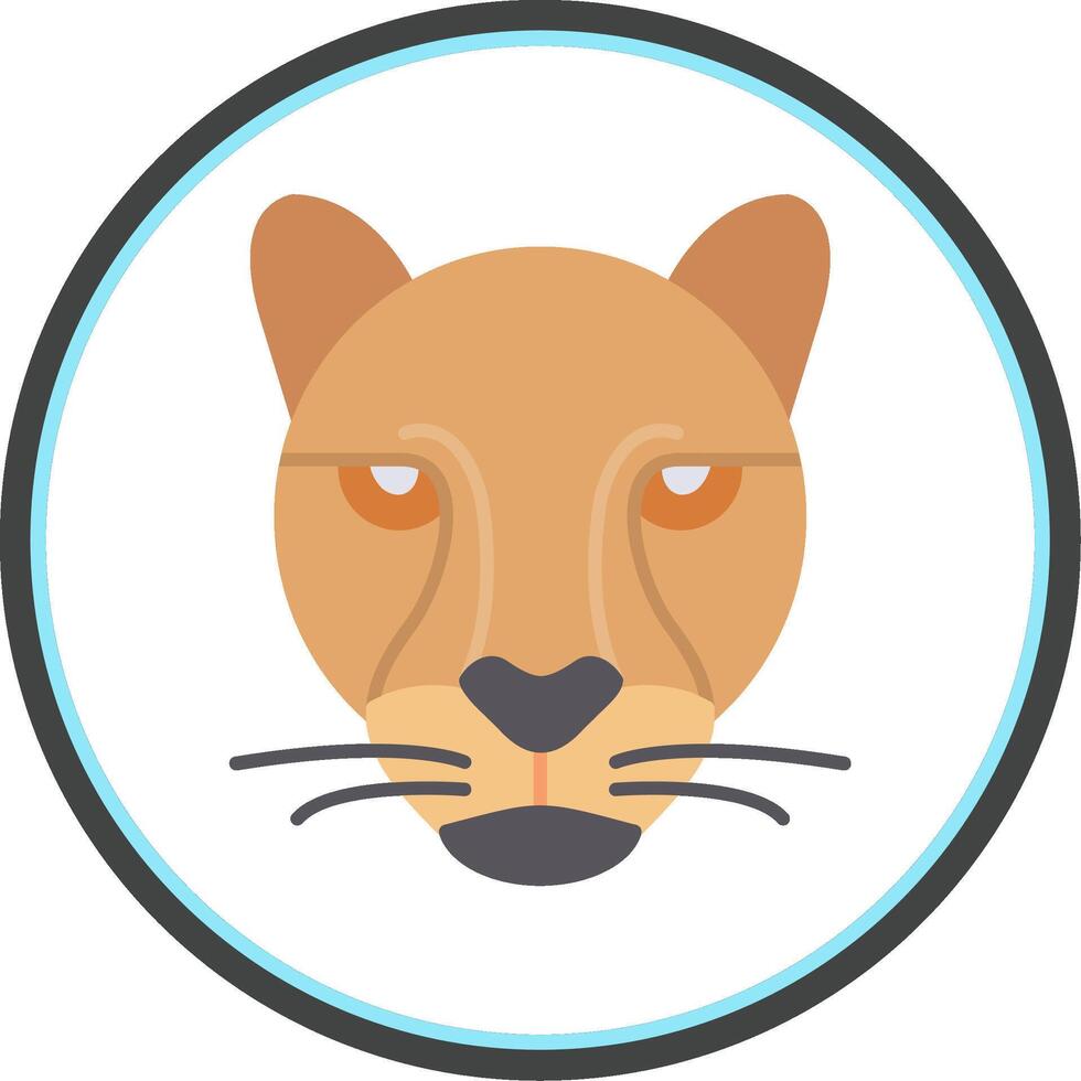 Cheetah Flat Circle Icon vector