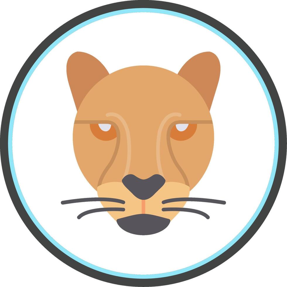 leopardo plano circulo icono vector