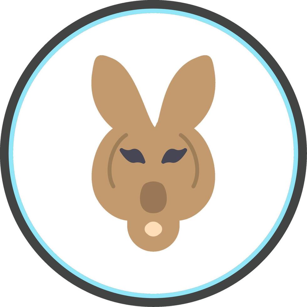 Kangaroo Flat Circle Icon vector