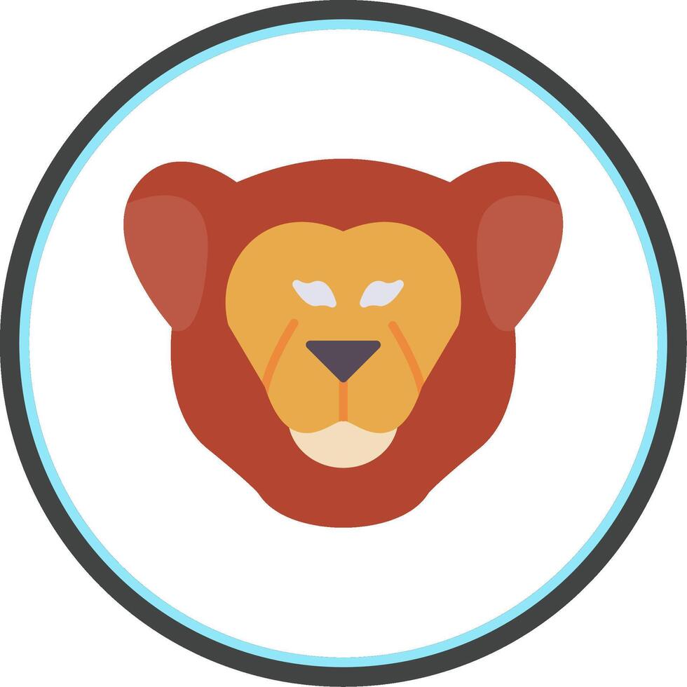 Lioness Flat Circle Icon vector