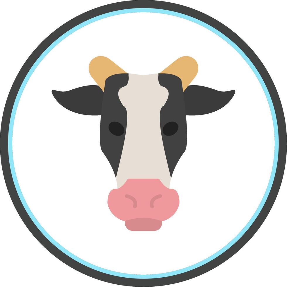 Cow Flat Circle Icon vector