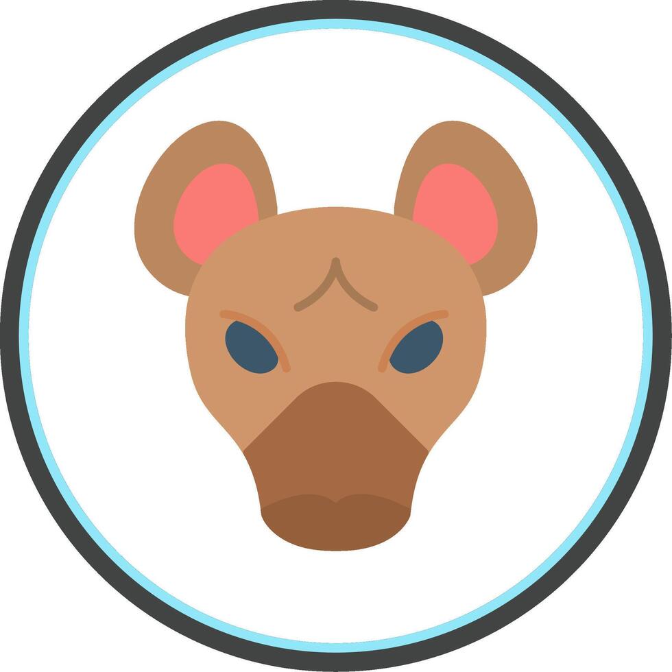 Hyena Flat Circle Icon vector