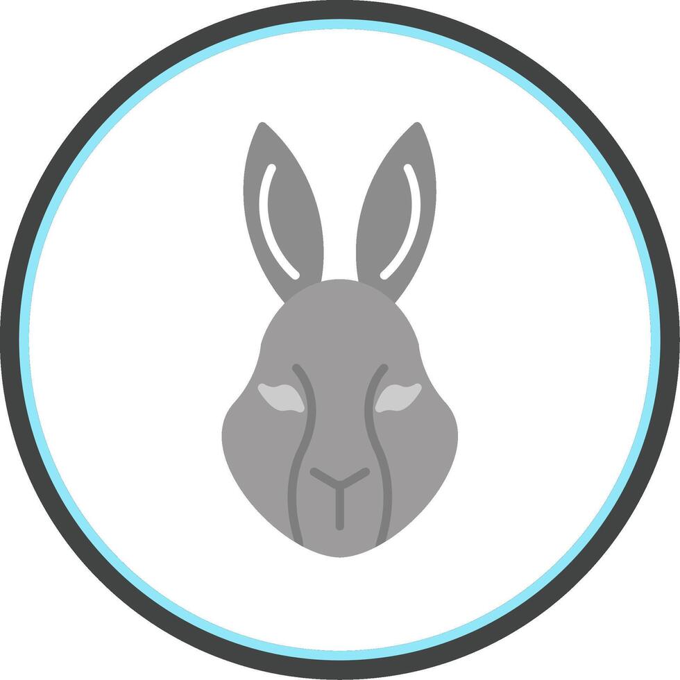 Rabbit Flat Circle Icon vector