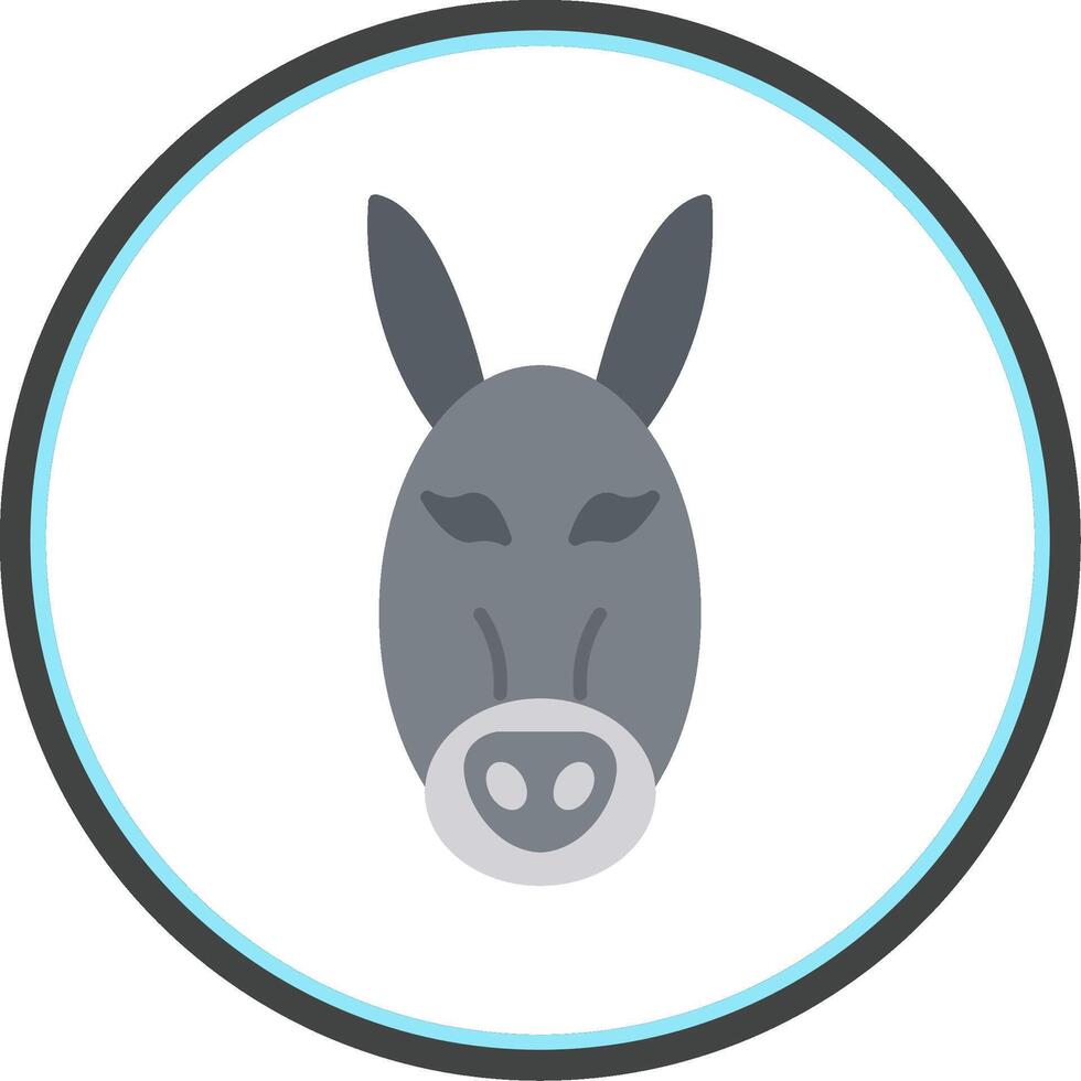 Donkey Flat Circle Icon vector