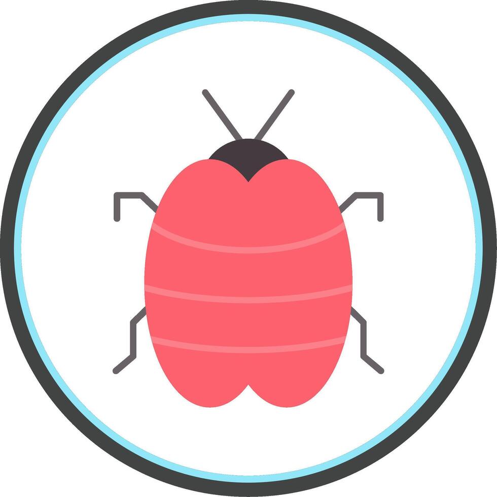 Bug Flat Circle Icon vector