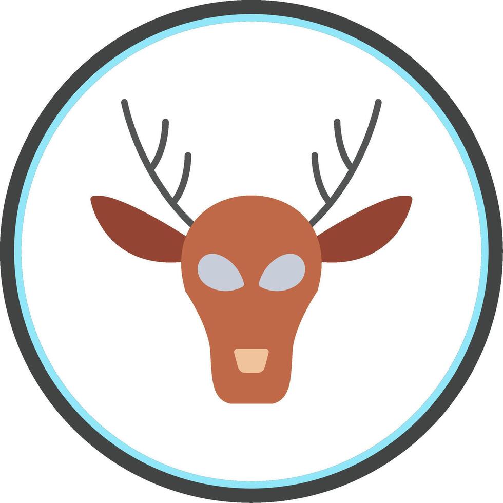 Deer Flat Circle Icon vector