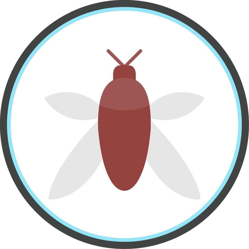 insecto plano circulo icono vector