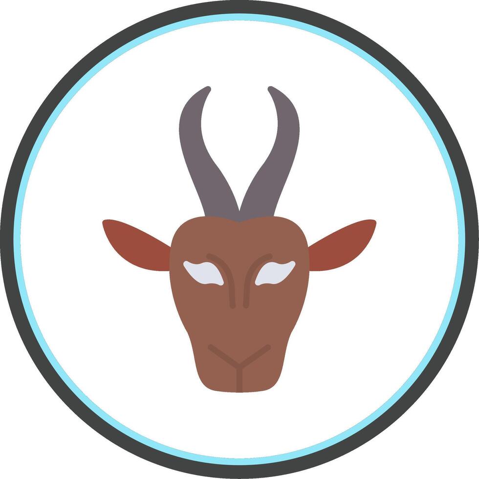 Gazelle Flat Circle Icon vector