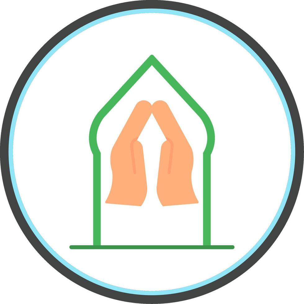 Pray Flat Circle Icon vector