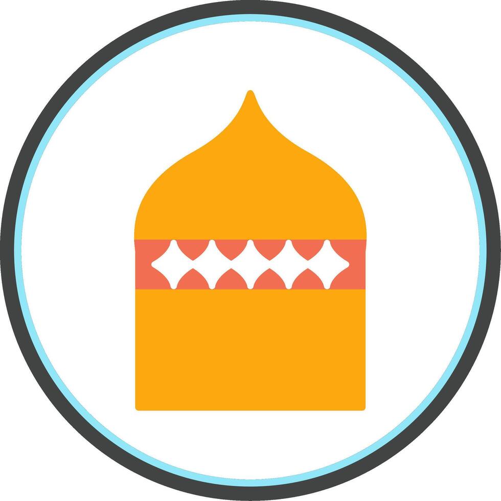 Islamic Architecture Flat Circle Icon vector