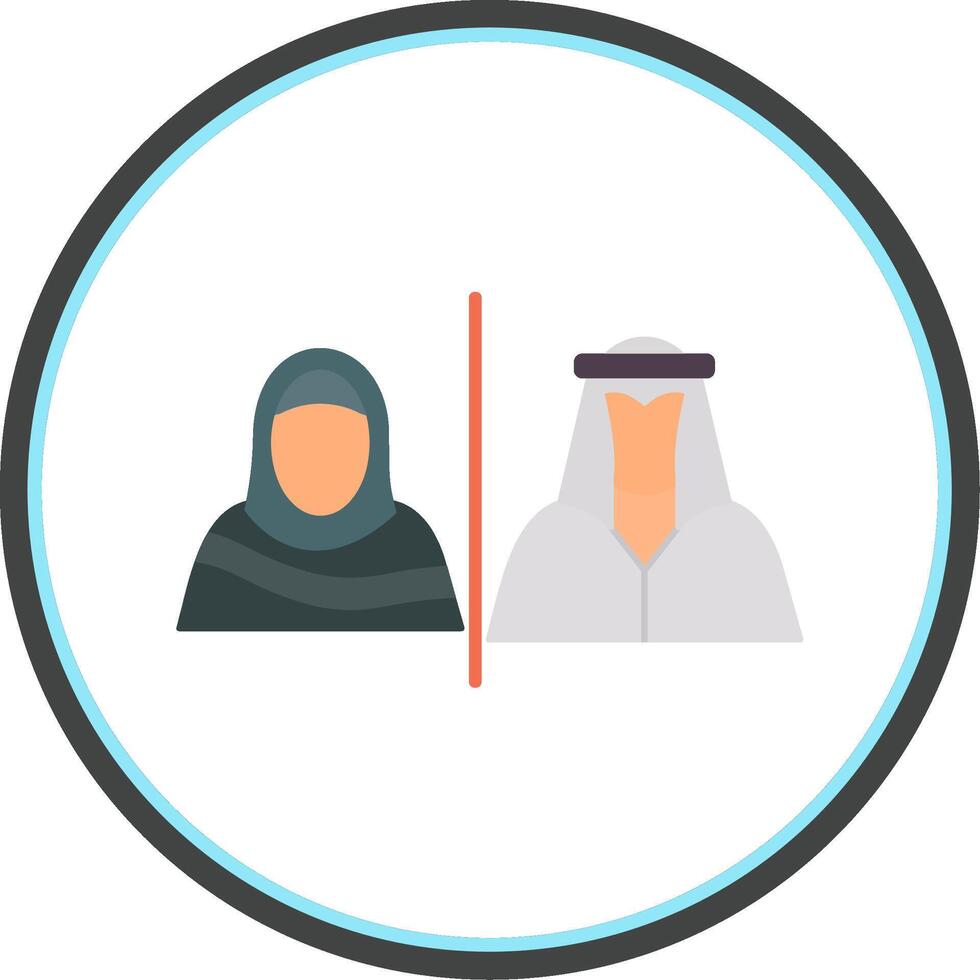 Divorce Flat Circle Icon vector