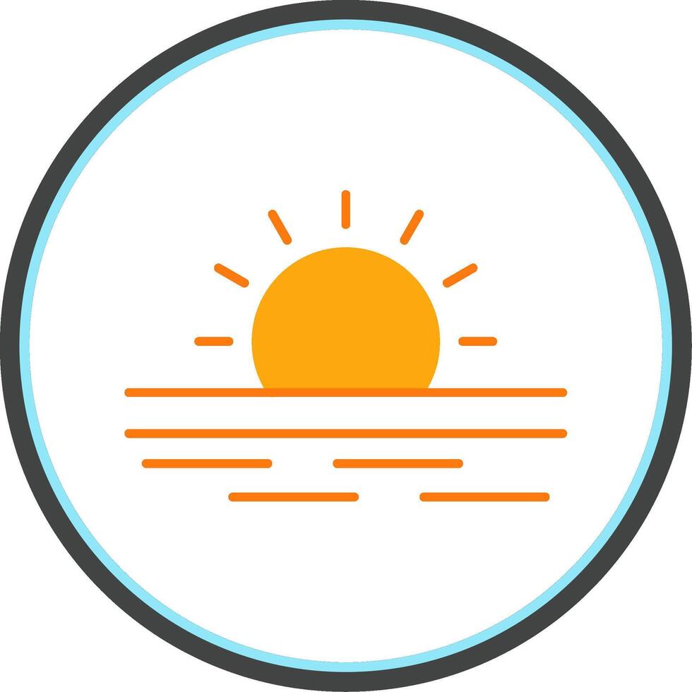 Ramadan Sunrise Flat Circle Icon vector