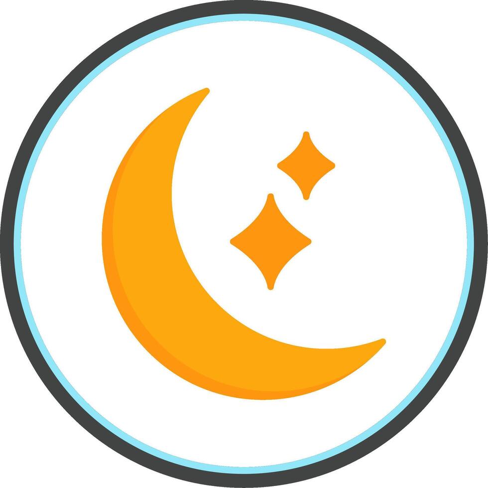 Moon Flat Circle Icon vector