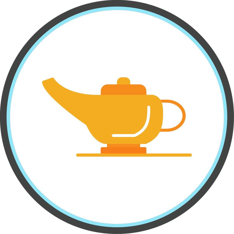 Arabian Magic Lamp Flat Circle Icon vector