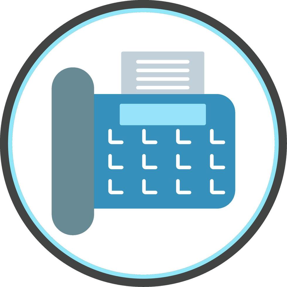 Fax Flat Circle Icon vector