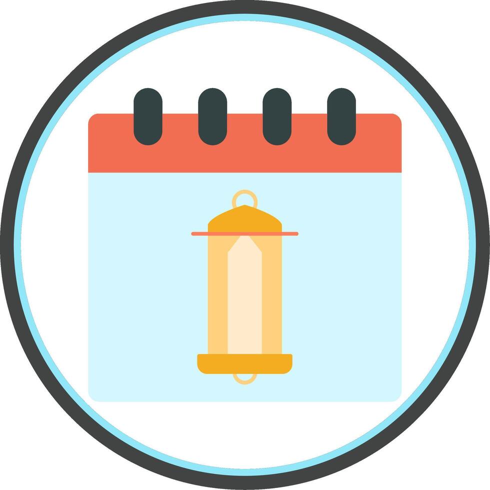 Calendar Flat Circle Icon vector