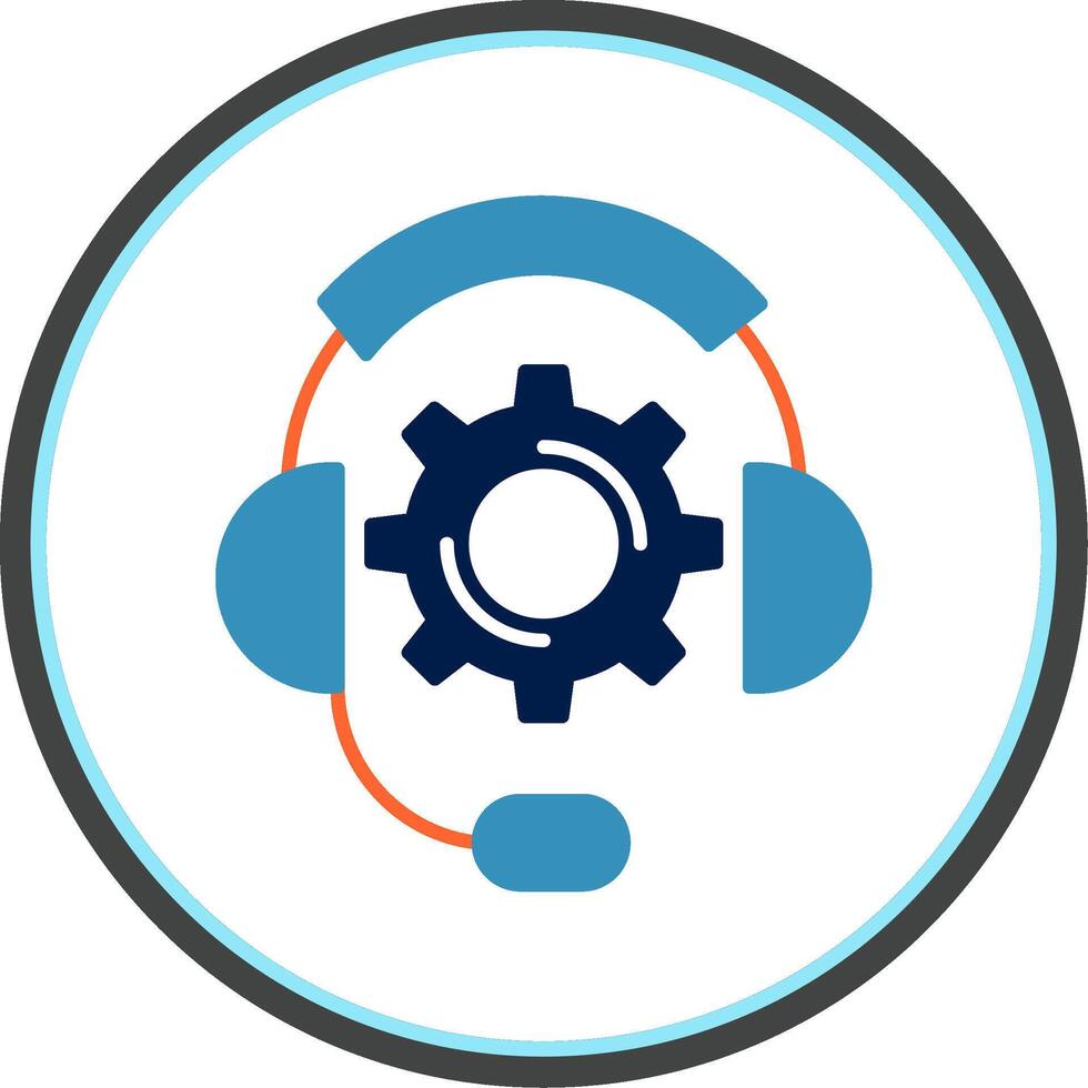Technical Support Flat Circle Icon vector