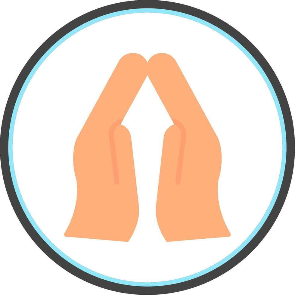 Pray Flat Circle Icon vector