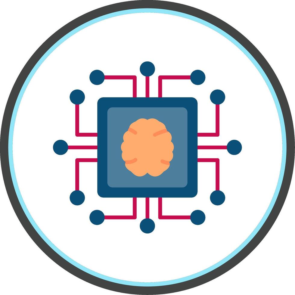 Chip Flat Circle Icon vector