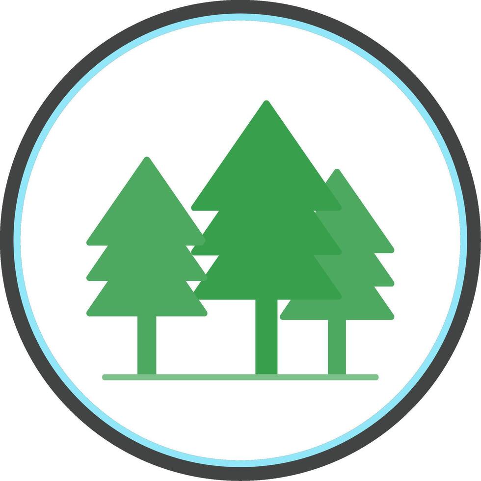 Tree Flat Circle Icon vector
