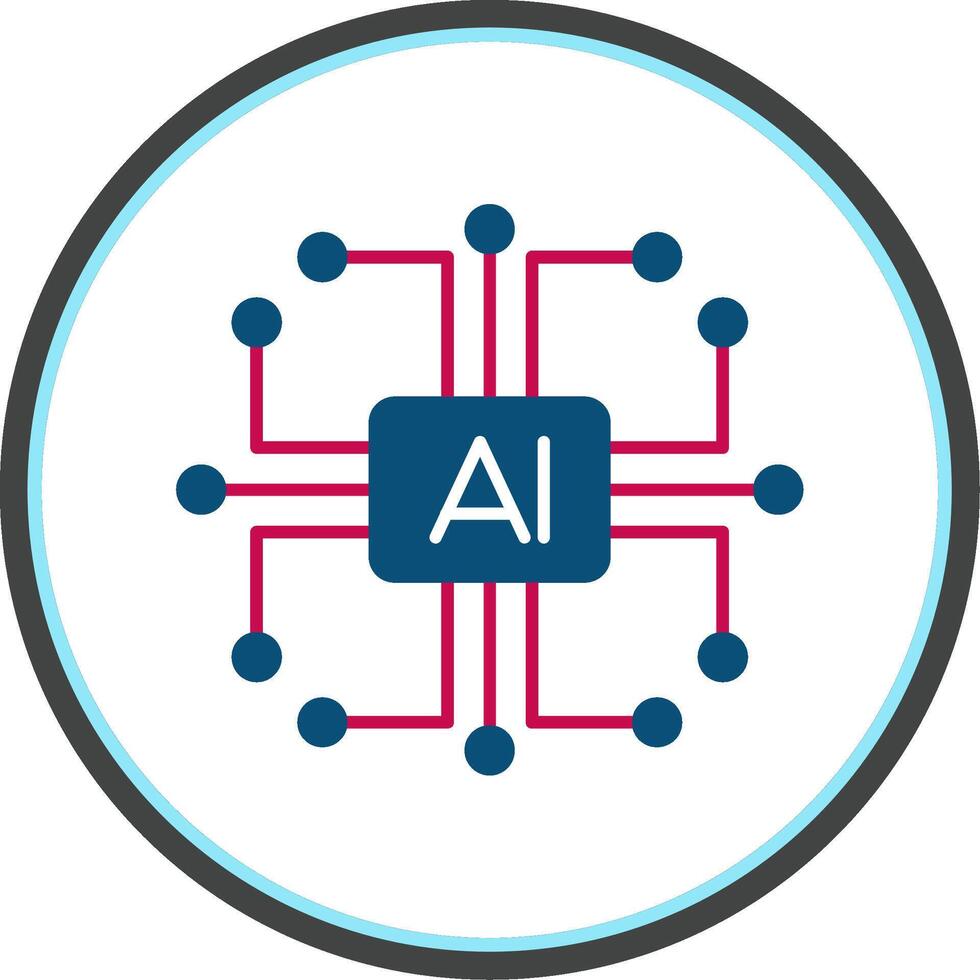 artificial inteligencia plano circulo icono vector