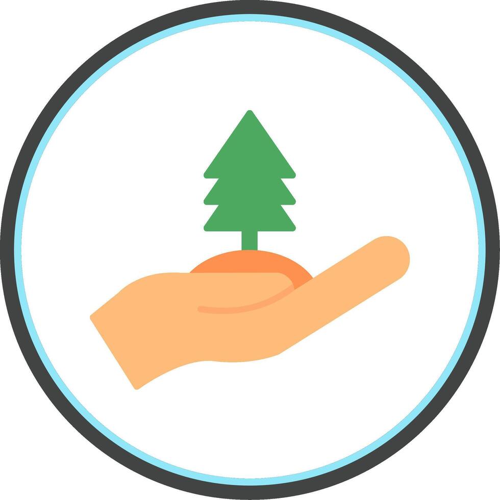 Tree Flat Circle Icon vector