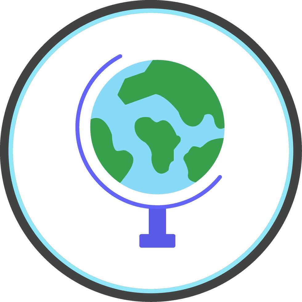 Globe Flat Circle Icon vector