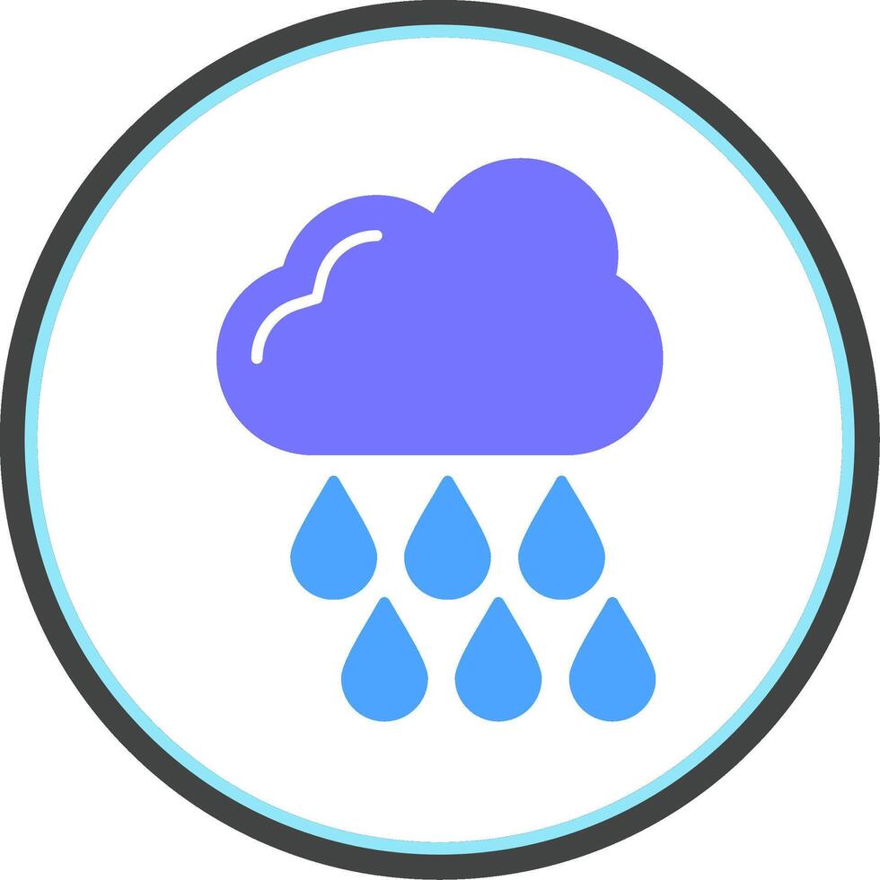 Rainy Flat Circle Icon vector