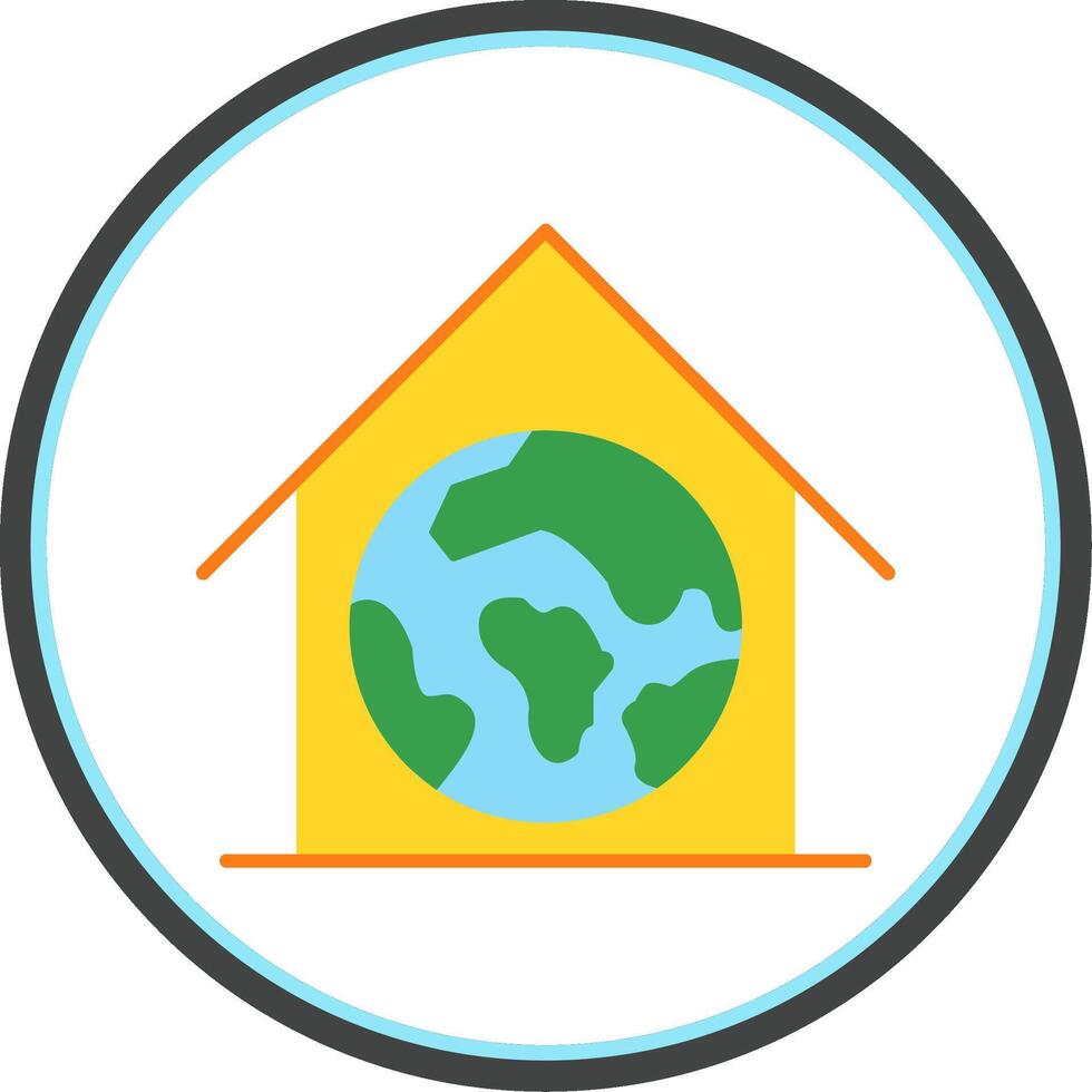 Greenhouse Flat Circle Icon vector