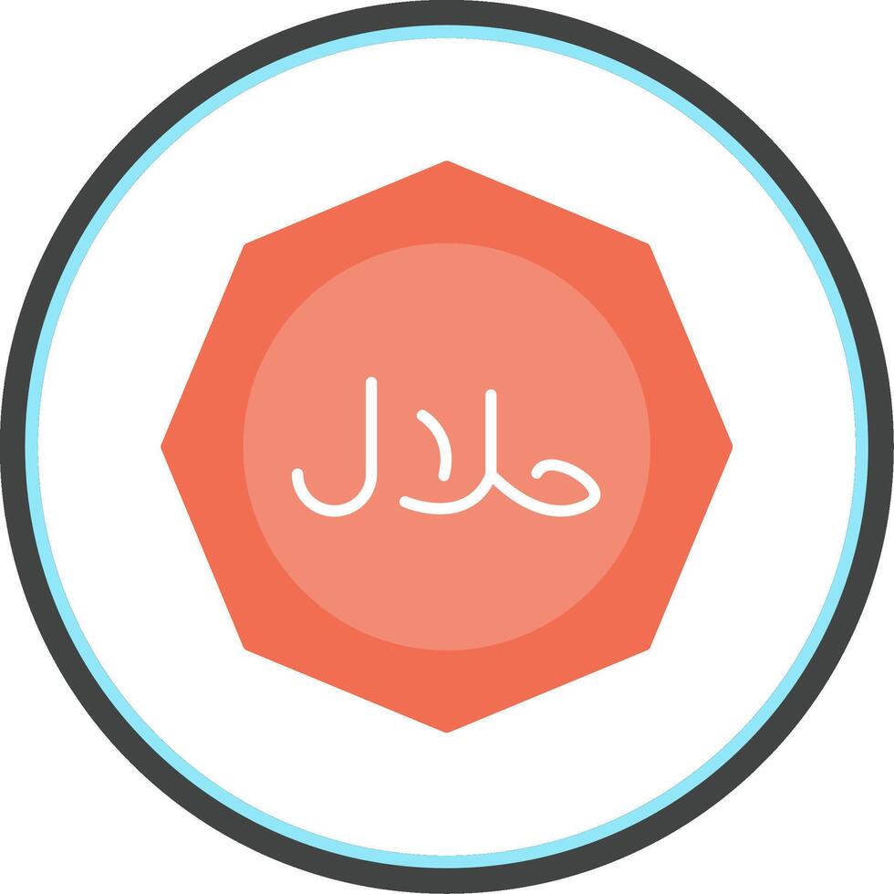 Halal Flat Circle Icon vector