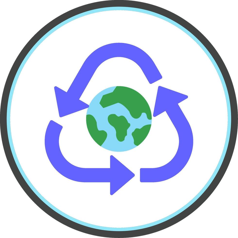 Recycle Flat Circle Icon vector