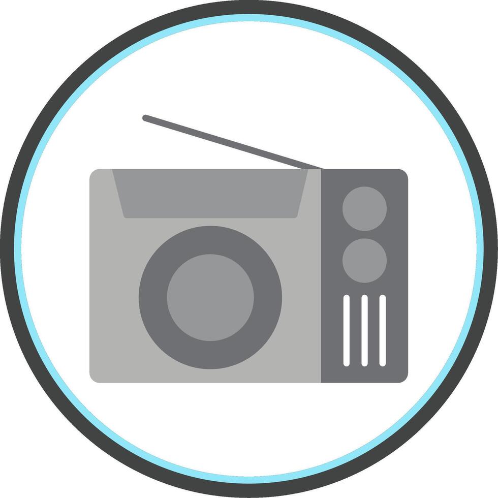 Radio Flat Circle Icon vector