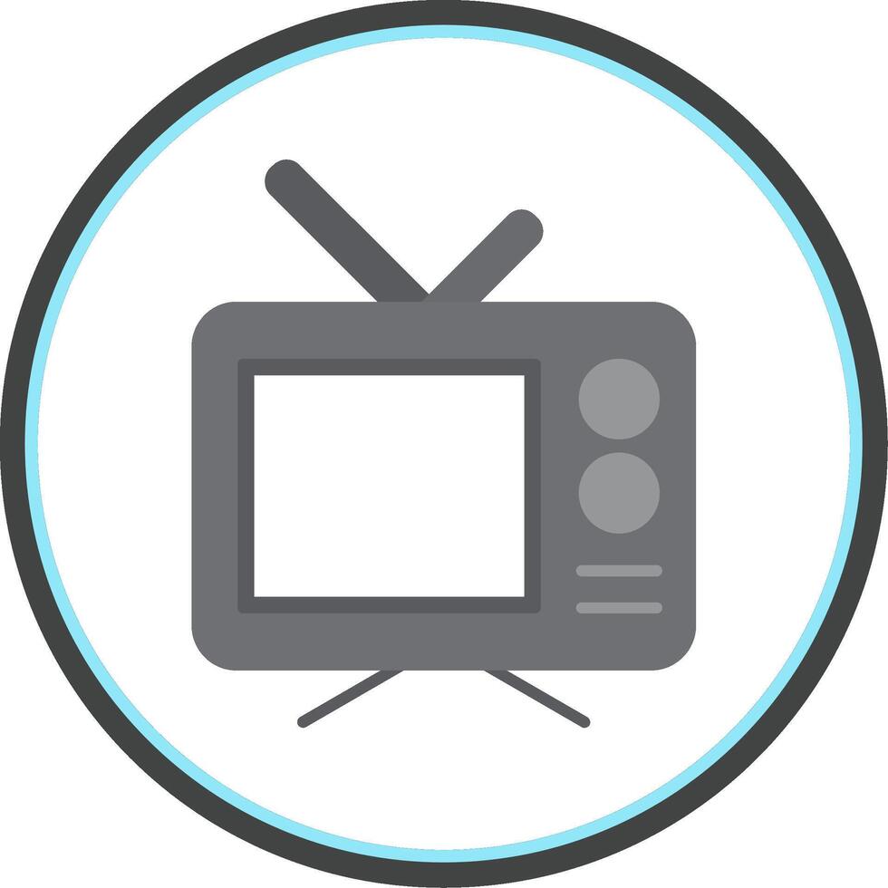 Television Flat Circle Icon vector