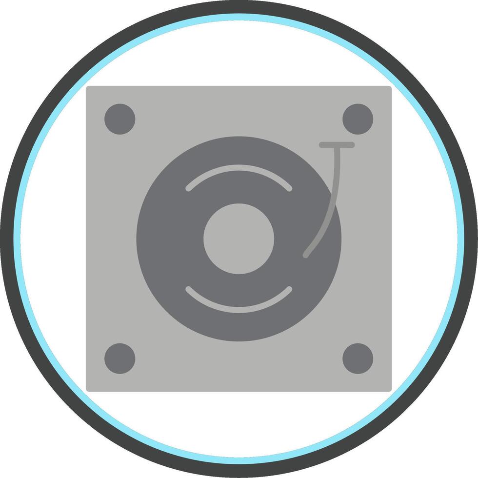 Turntable Flat Circle Icon vector