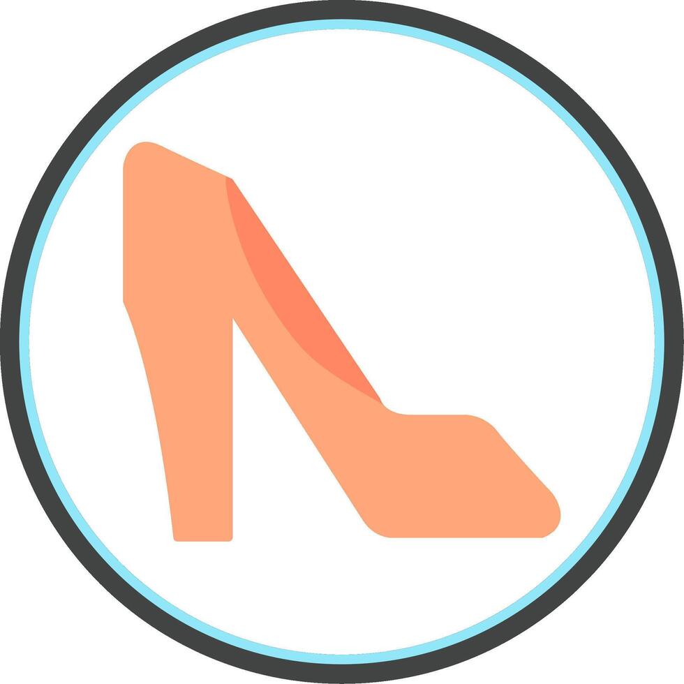 High Heels Flat Circle Icon vector