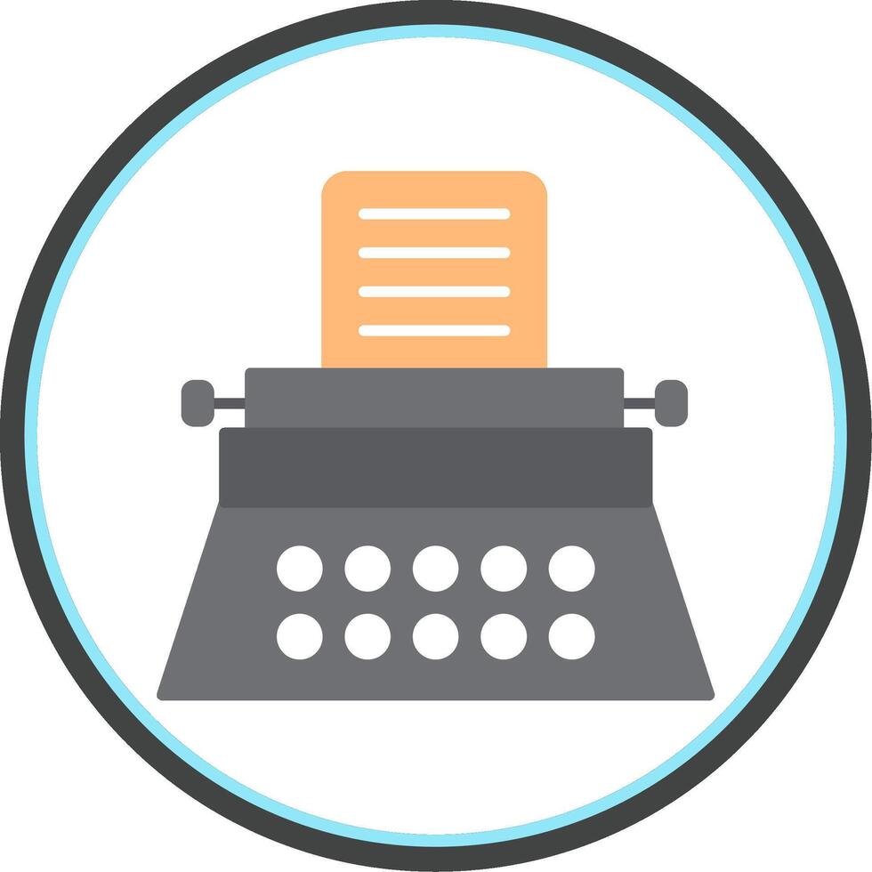 Typewriter Flat Circle Icon vector