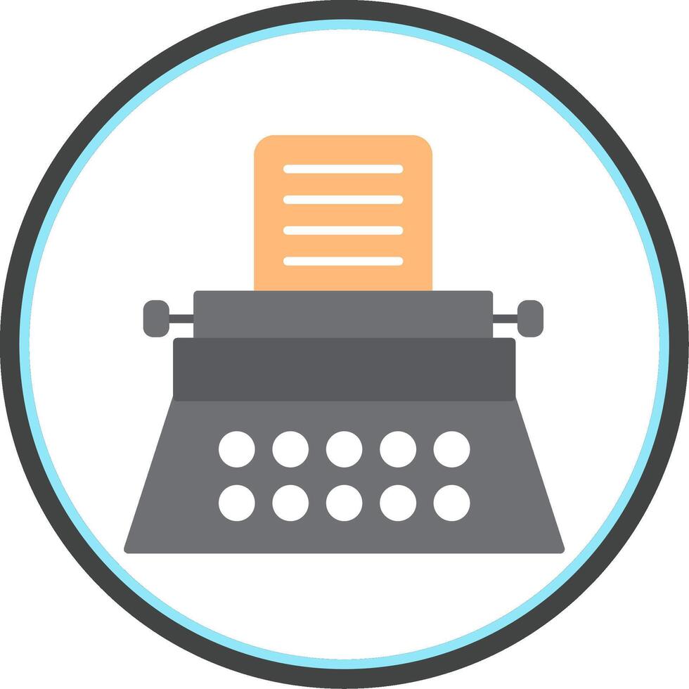 Typewriter Flat Circle Icon vector