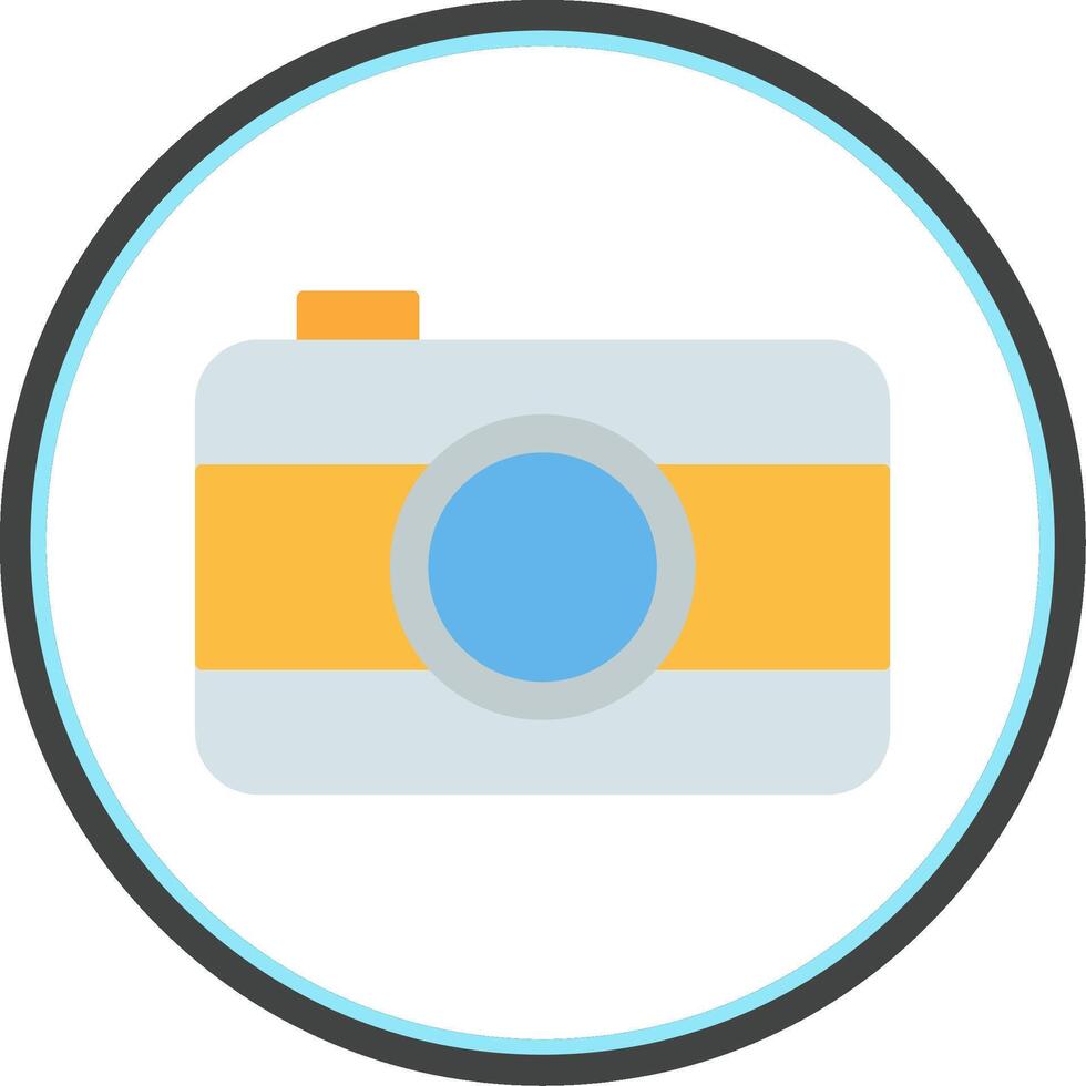 Old Came Flat Circle Icon vector