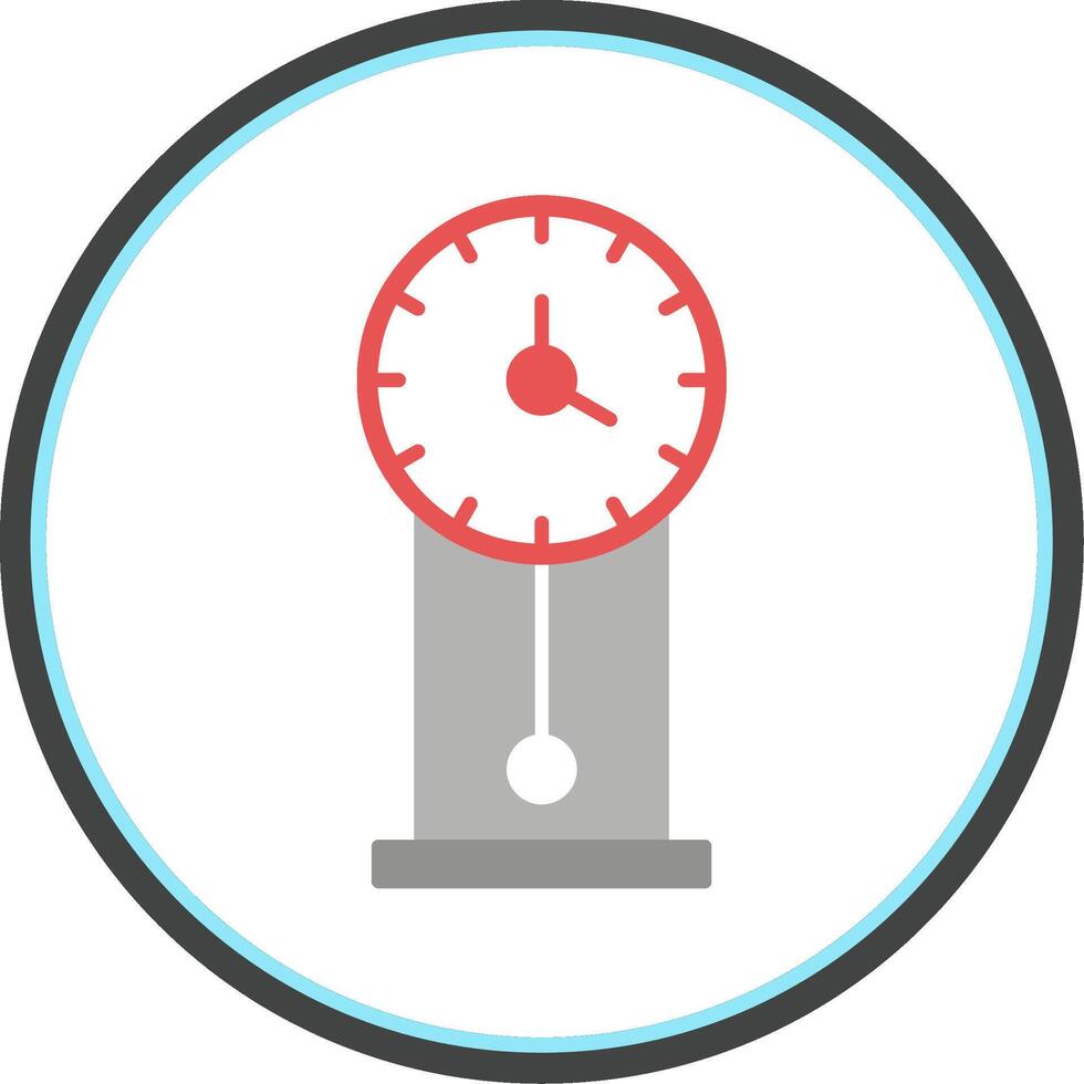 Vintage Clock Flat Circle Icon vector