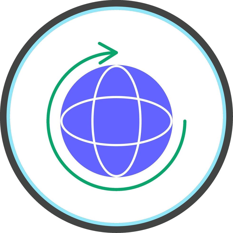 Earth Cycles Flat Circle Icon vector