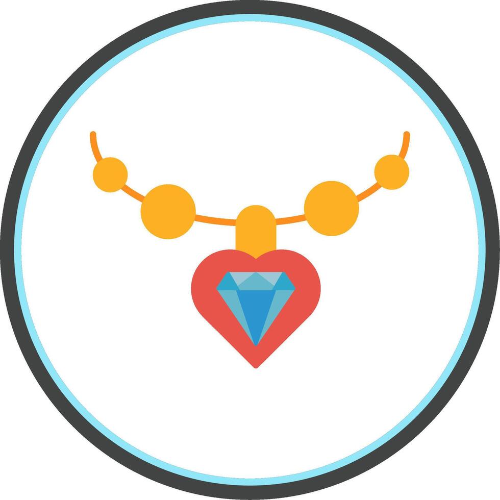 Necklace Flat Circle Icon vector